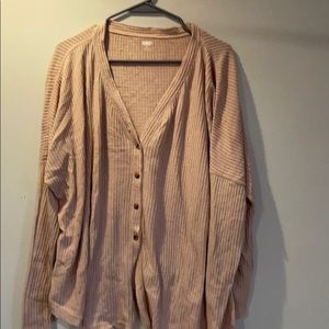Bottom tie - button sweater